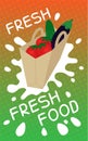 Advertising banner for a supermarket. Fresh food Royalty Free Stock Photo